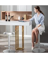 Gouun Modern Swivel Adjustable Height Bar Stool with Footrest-1 Piece