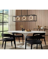 Possini Euro Design Christy 35 1/2" Modern Pendant Chandelier Ceiling Light Fixture Dining Room Over Table Kitchen Island Foyer Hanging Linear 3-Light
