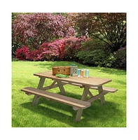 Slickblue Outdoor Picnic Table with Benches for Comfortable and Versatile Outdoor Dining