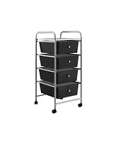 Gouun 4-Drawer Storage Cart with Universal Casters, Heavy-Duty Steel Frame, Slide-Out Design, Space-Saving Organizer