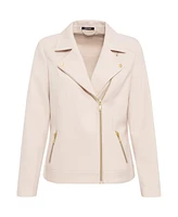 Olsen Women's Long Sleeve Jersey Knit Biker Style Blazer