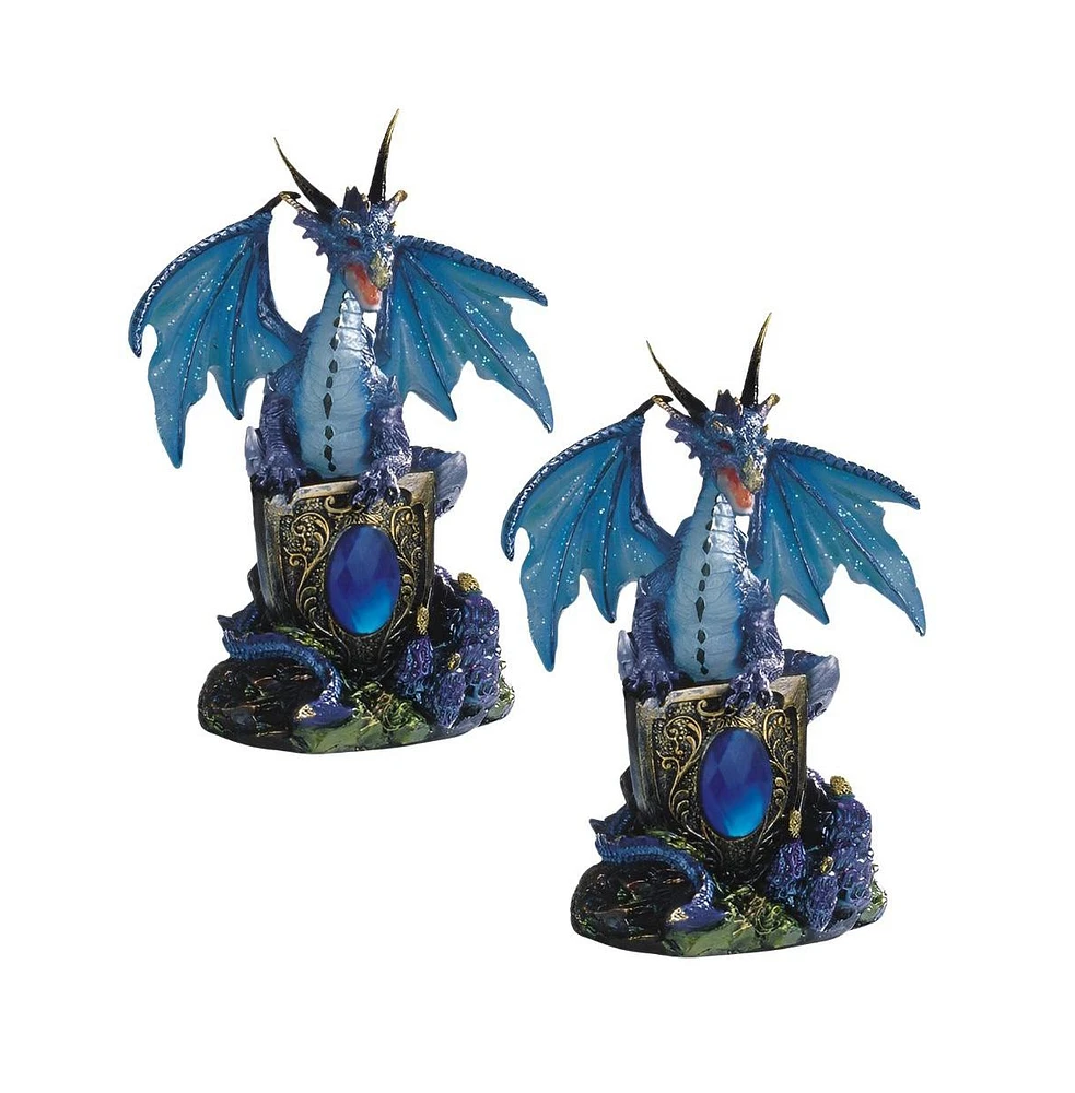 Fc Design "2-pc Gift Set" 6"H Dragon with Gem Figurine Statue Ornament Home Room Office Decor and Perfect Gift Ideas for Housewarming