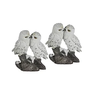 Fc Design "2-pc Gift Set" 6"H Snow Owl Kissing Figurine Statue Ornament Home Room Office Decor and Perfect Gift Ideas for Housewarming, Holidays and B