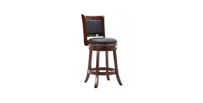 Slickblue Counter Height Bar Stool with Wood Finish and Padded Swivel Seat