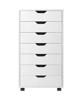 Slickblue Modern Scandinavian Style 7-Drawer Storage Cabinet Chest White Finish