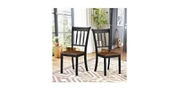 Slickblue Set of 2 Solid Wood Mission Style Armless Dining Chair