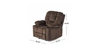 Slickblue Traditional Upholstered Manual Reclining Sofa Chair w/ 2 Cup Holders