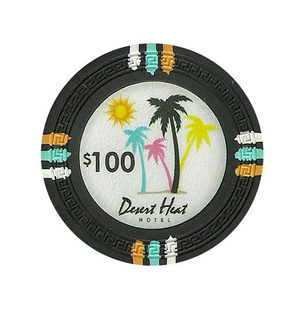 Slickblue Desert Heat Poker Chips 25-Pack - Clay Composite, $100 Value Set