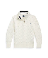 Polo Ralph Lauren Toddler and Little Boys Cable-Knit Cotton Quarter-Zip Sweater