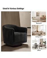Hulala Home Jeffrey Modern Swivel Chair with Sturdy Wooden Base