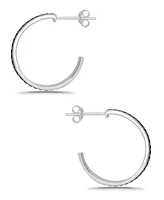 Macy's Oxidized Beaded Round Half Hoop Earrings