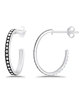 Macy's Oxidized Oval Half Hoop Earrings