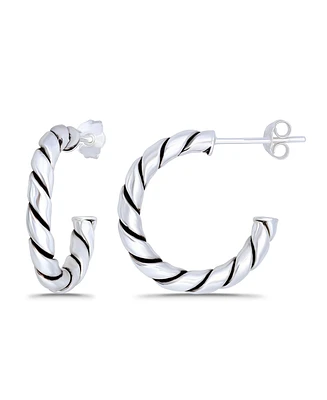 Macy's Oxidized Twist Half Hoop Post Earrings