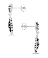 Macy's Oxidized Round Celtic Style Post Drop Earrings