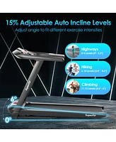 Gymax 4.75HP Treadmill Folding Electric Running Machine w/ Voice & App Control