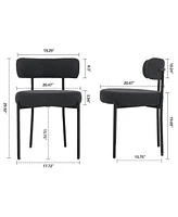 Dyhome Kitchen Chairs Mid-Century Modern Dining Set of 2, Room Chairs, Boucle Upholstered Wishbone Chair