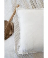 Anaya Home White Fringe So Soft Linen Pillows