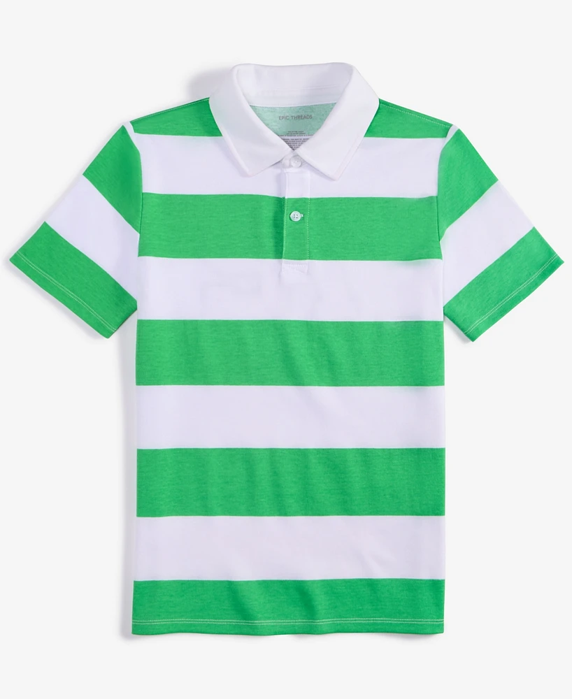 Epic Threads Little Boys Rugby Stripe Polo Shirt, Exclusively at Macy's