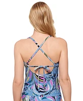 Salt + Cove Juniors' Printed V-Wire Tankini Top, Exclusively at Macy's