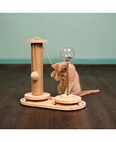 Interactive Scratch Post and Activity Center -- The Ultimate Cat Playground S1501