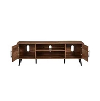 Slickblue Modern Rustic Wood Finish Tv Stand with Mid-Century Legs for Flat-Screen Tv and Storage