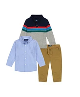 Andy & Evan Baby Boys Colorblocked 1/4 Neck Sweater Set