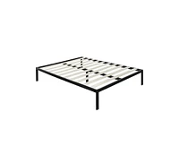 Slickblue Modern Metal Platform Bed Frame with Wood Slats