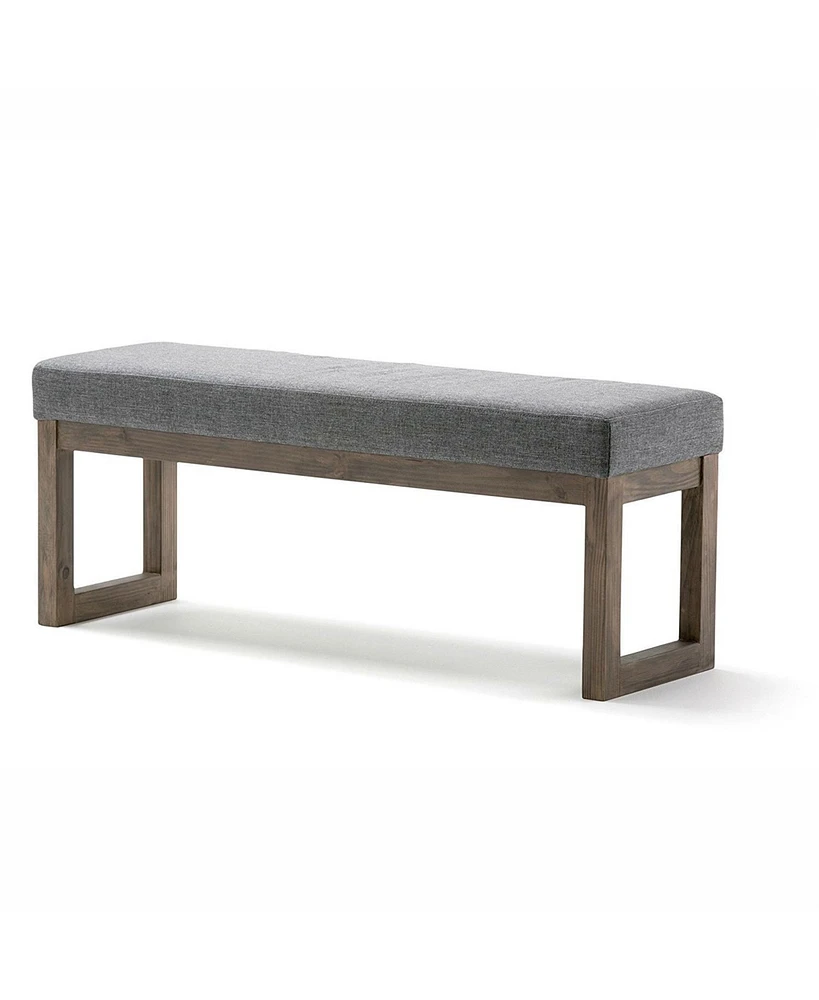 Slickblue Modern Wood Frame Accent Bench Ottoman with Upholstered Fabric Seat for Stylish Seating