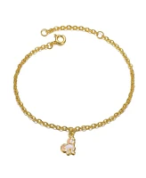 GiGiGirl 14k Gold Plated Pink & White Enamel Unicorn Charm Bracelet