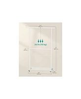 Slickblue Modern Industrial Garment Rack with Bottom Hanging Rod