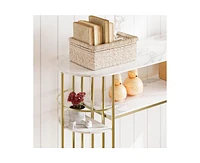 gaomon Console Table Gold Sofa Tables Narrow Entryway Table with Storage and Shelves