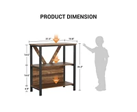 gaomon 3 Tier Bookshelf with Led Lights, Bookcase with Open Display Shelves