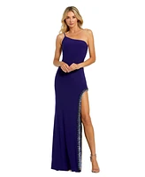 Mac Duggal Women's One Shoulder Gown with Embellished Slit