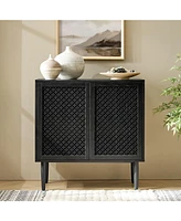 Hulala Home Giovanna Modern 32"Tall 2-Door Accent Cabinet with Adjustable Feet