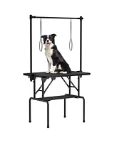 Lovmor Dog Grooming Table,Foldable Pet Grooming Tables at Home with Adjustable Arm,Nooses