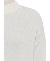 Olsen Women's Cashmere Merino Long Sleeve Solid Mock Neck Sweater