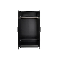 Slickblue Black Freestanding Bedroom Cabinet Armoire Wardrobe Closet for Stylish Storage and Organization