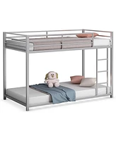 Slickblue Twin over Low Profile Modern Bunk Bed Frame Metal Finish