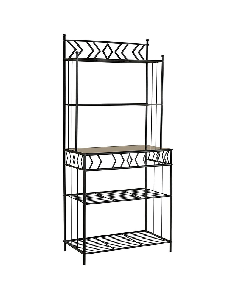 Slickblue Kitchen Baker's Rack in Metal with Marble Finish Top for Storage and Display