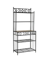 Slickblue Kitchen Baker's Rack in Metal with Marble Finish Top for Storage and Display