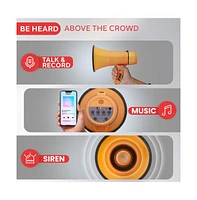 Pyle Portable Megaphone with Siren, 20 Watt Power, Aux Input for MP3, Automatic Siren, Lightweight
