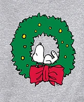 Airwaves Men's Peanuts Snoopy Wreath Long Sleeve Fleece