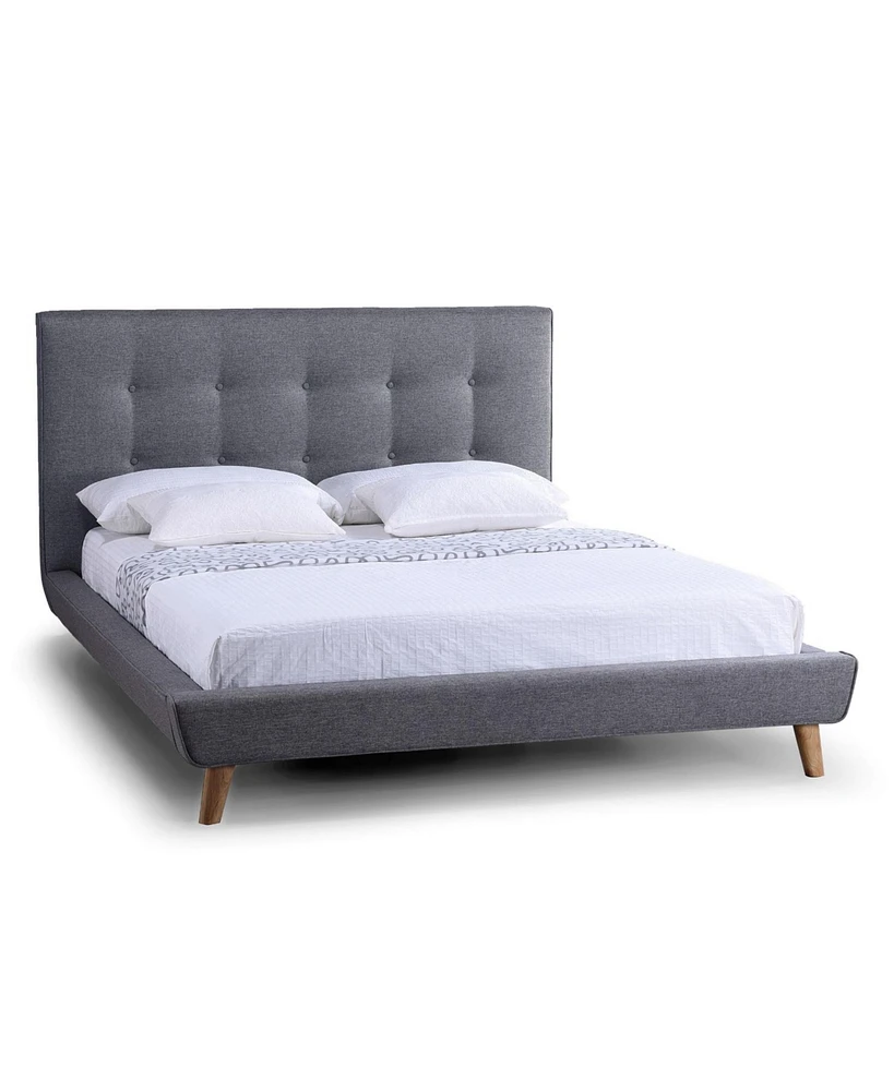 Slickblue Platform Bed with Button Tufted Headboard - Elegant Upholstered Frame Design