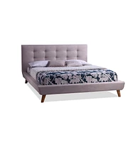 Slickblue Platform Bed with Button Tufted Headboard - Elegant Upholstered Frame Design