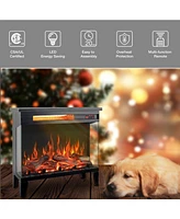 Mondawe 24 Inch Three Sided Glass Electric Fireplace With Feet