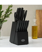 Oster Slicecraft 14 Piece High Carbon Stainless Steel Knife Block Cutlery Set - Black