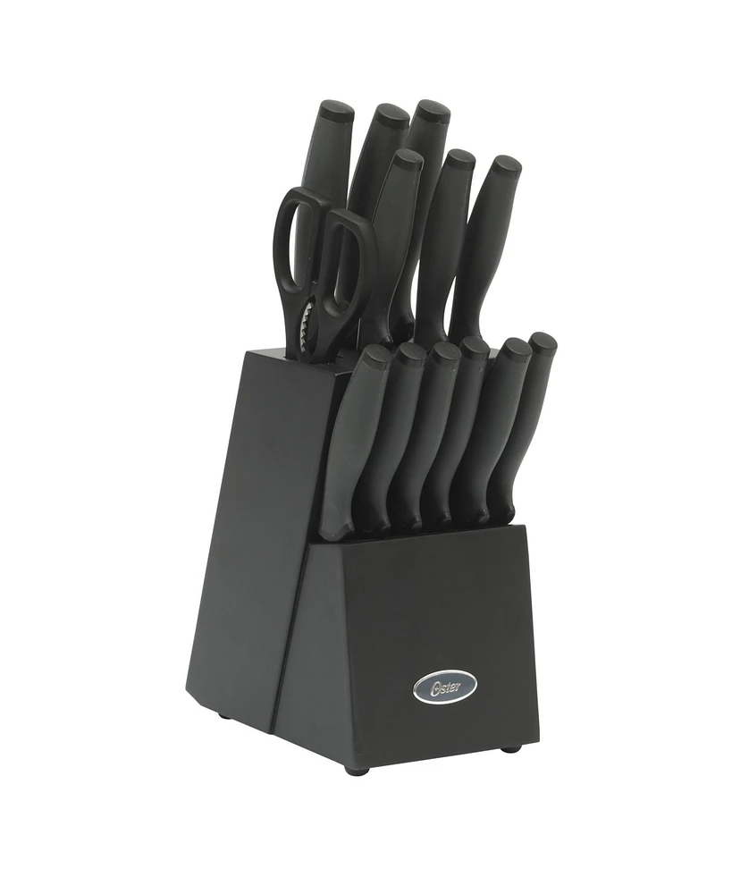 Oster Slicecraft 14 Piece High Carbon Stainless Steel Knife Block Cutlery Set - Black