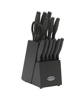 Oster Slicecraft 14 Piece High Carbon Stainless Steel Knife Block Cutlery Set - Black