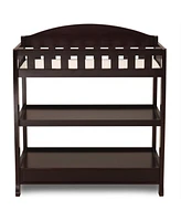 Slickblue Modern Wooden Baby Changing Table with Safety Rail, Pad, and Strap Secure Stylish