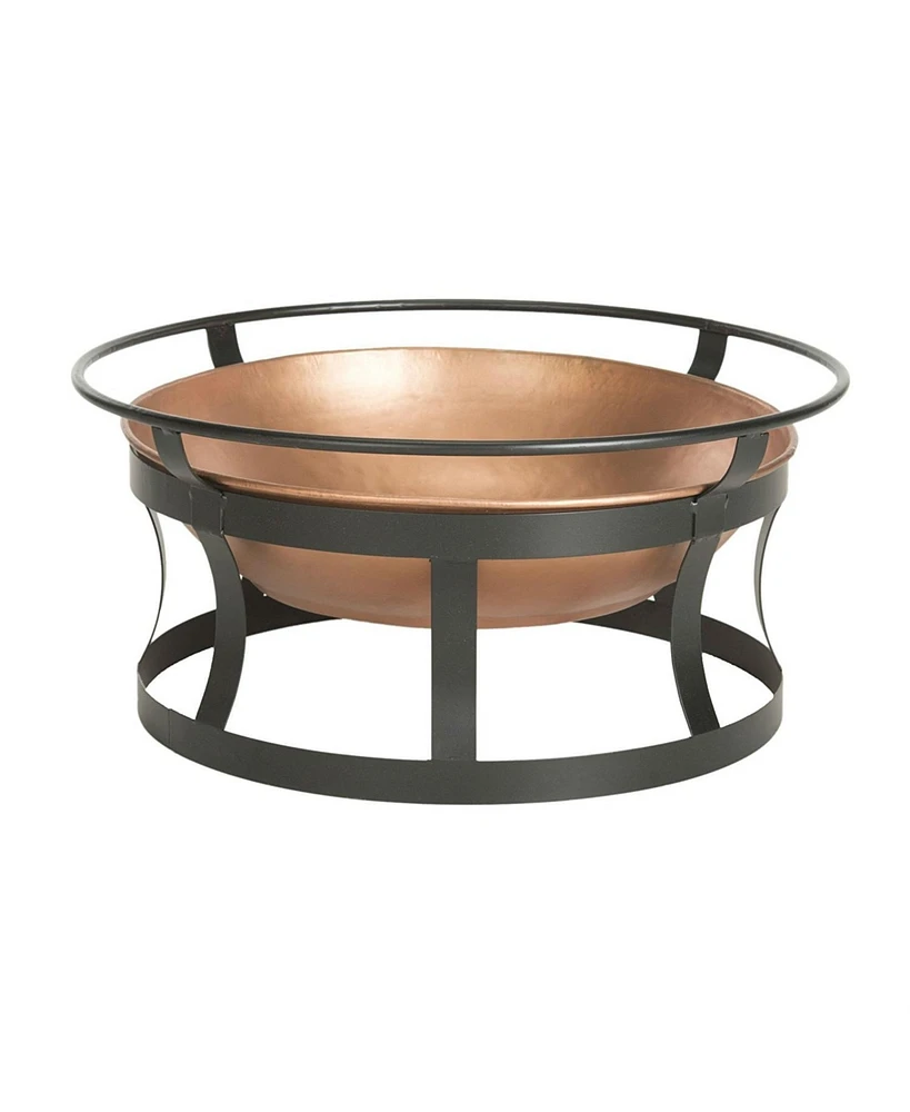 Slickblue Copper Fire Pit with Iron Stand, Grate, and Fire Poker for Outdoor Warmth